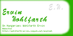 ervin wohlfarth business card